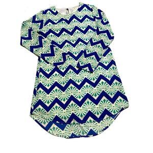 Everly Chevron Long Sleeve Round Hem Cut Dress Size Small